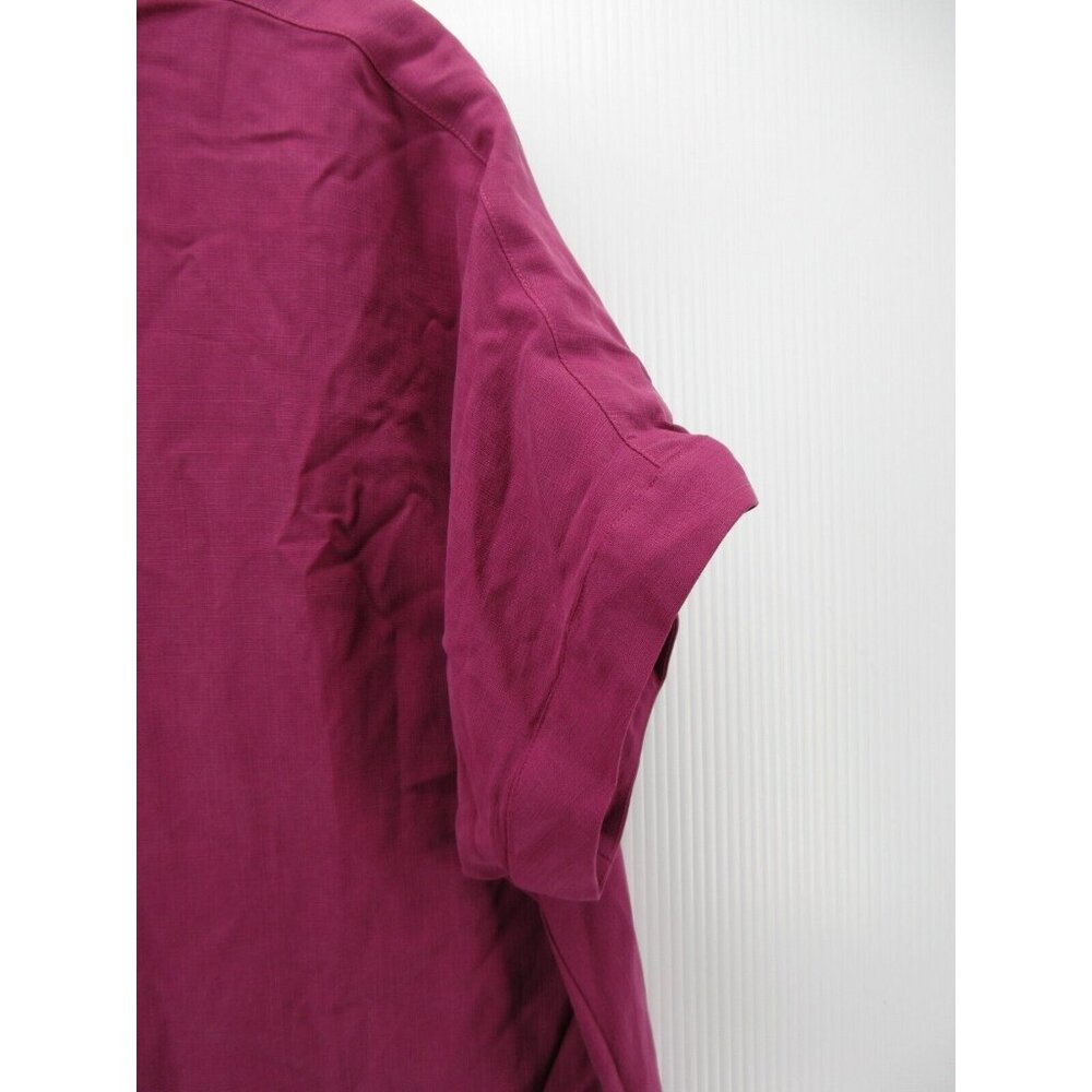 Soft Surroundings Magenta Button Down Shirt - Picture 3 of 11